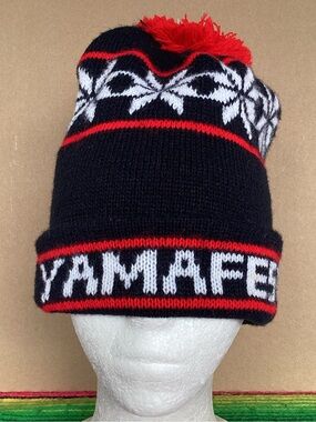 Vintage Yamaha Yamafest knit Beanie Hat with Pom